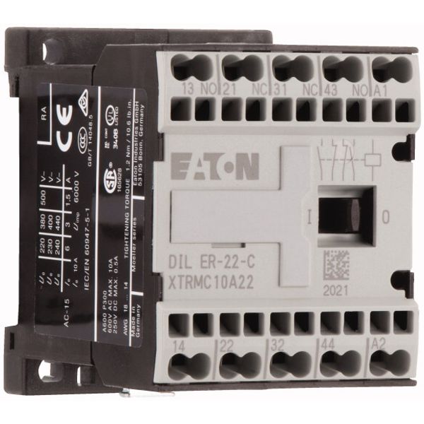 Contactor relay, 24 V 50/60 Hz, N/O = Normally open: 2 N/O, N/C = Normally closed: 2 NC, Spring-loaded terminals, AC operation image 5