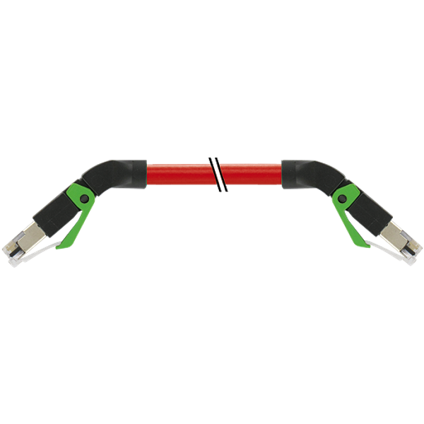 RJ45 45° down/RJ45 45° down PUR 1x4xAWG22 shielded rd+dragch 1.5m image 1