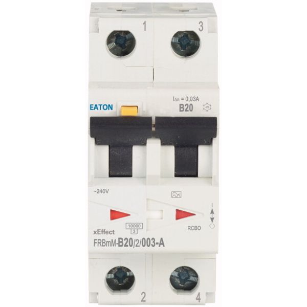 RCD/MCB combination, 20 A, 30 mA, MCB trip characteristic: B, 2p, RCD trip characteristic: A image 2