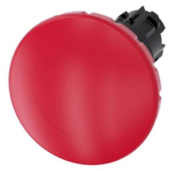 EMERGENCY STOP mushroom pushbutton, 22 mm, round, plastic, red, 60 mm, positive latching, acc. to EN ISO 13850, rotate-to-unlatch, with laser labeling, inscription image 1