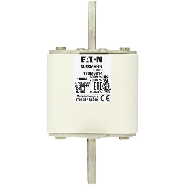 Fuse-link, high speed, 2500 A, AC 300 V, size 3, 92 x 140 x 52 mm, aR, IEC, single indicator image 4