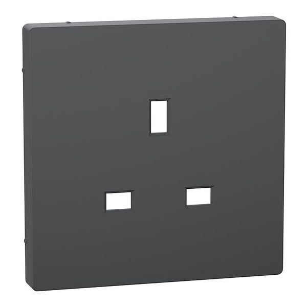 Central plate for British standard socket insert, anthracite, system design image 1