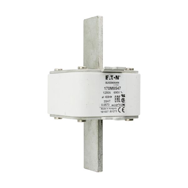 Fuse-link, high speed, 1250 A, AC 690 V, size 3, 76 x 76 x 150 mm, aR, IEC, single indicator image 10