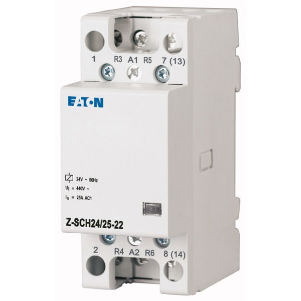 Installation contactor, 24VAC/50Hz, 2N/O+2N/C, 25A, 2HP image 1