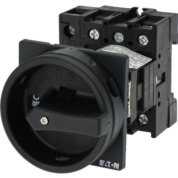 Main switch, P1, 25 A, rear mounting, 3 pole + N, STOP function, With black rotary handle and locking ring, Lockable in the 0 (Off) position image 9