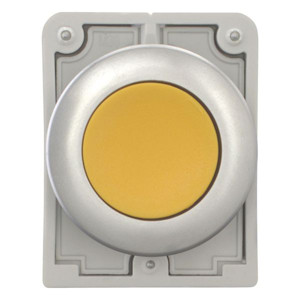 Pushbutton, RMQ-Titan, Flat, momentary, yellow, Blank, Metal bezel image 10