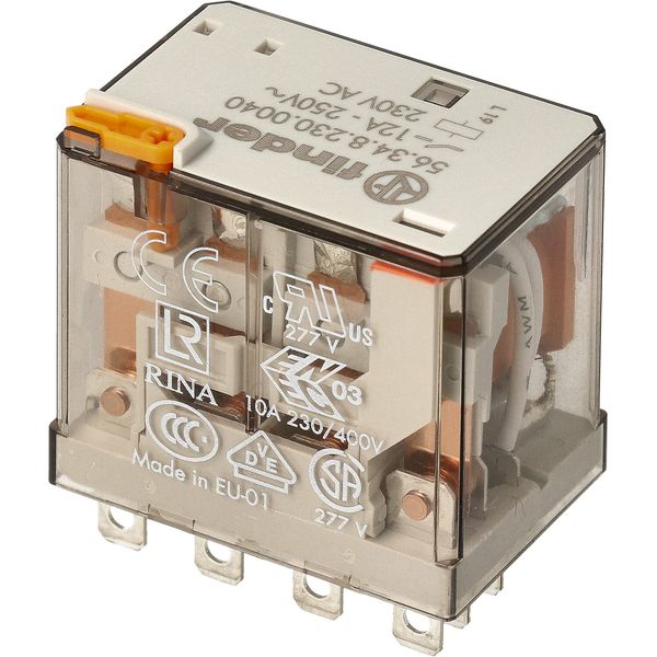 Miniature power Rel. 4CO 12A/60VAC/Agni/Test button/Mech.ind. (56.34.8.060.0040) image 3