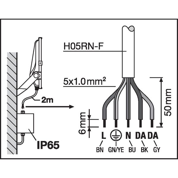 FLOODLIGHT PERFORMANCE DALI ASYM 45x140 150W 3000K BK image 14