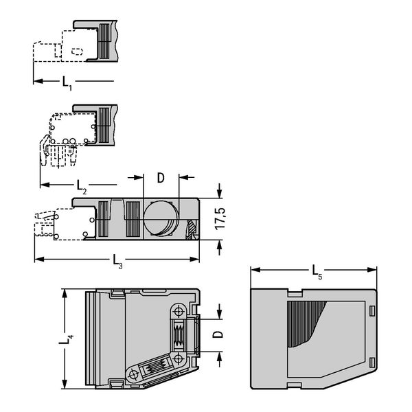 Strain relief housing gray image 2