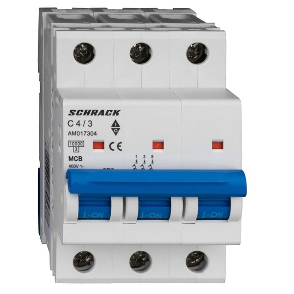 Miniature Circuit Breaker (MCB) AMPARO 10kA, C 4A, 3-pole image 1