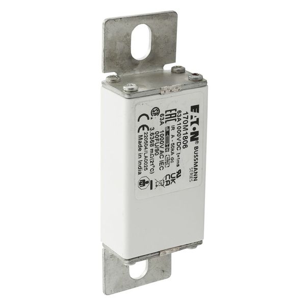 Fuse-link, high speed, 63 A, DC 1000 V, size 000, 24 x 36 x 115 mm, aR, IEC image 11