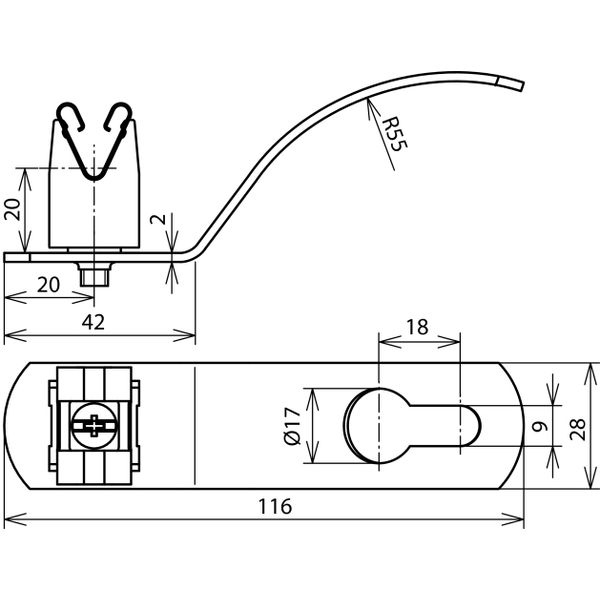 Roof cond. holder f. corrug. sheet roof. profile 5 w. DEHNgrip Rd 8mm  image 2