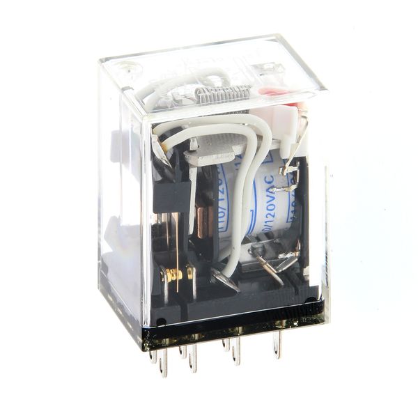 Relay, plug-in, 14-pin, 4PDT, 1 A, plastic sealed model, with indicato image 4