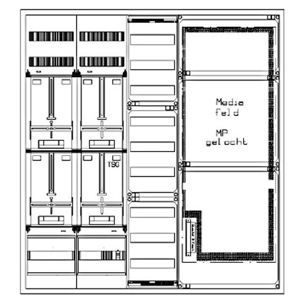 Z„hlerverteiler 3xZF, H1400 B1300 T210mm, 1xTSG, 2xVF, 4xMF image 1