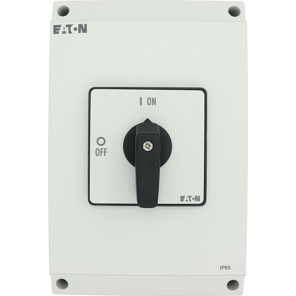 On-Off switch, P3, 63 A, surface mounting, 3 pole, with black thumb grip and front plate image 23