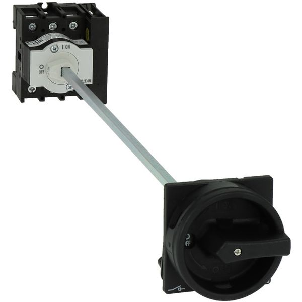 Main switch, P1, 40 A, rear mounting, 3 pole + N, STOP function, With black rotary handle and locking ring, Lockable in the 0 (Off) position, With met image 2