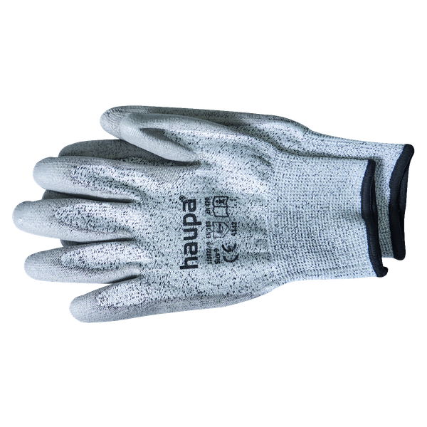 Work glove PU cut protection level 3 gray size 9 image 2