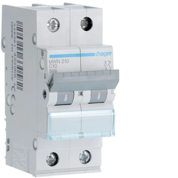 Circuit Breaker 2P 10A C 3kA 2M image 1