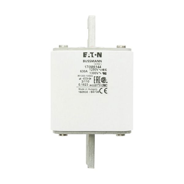 Fuse-link, high speed, 630 A, AC 1250 V, size 3, 76 x 90 x 139 mm, aR, DIN, IEC, single indicator image 12