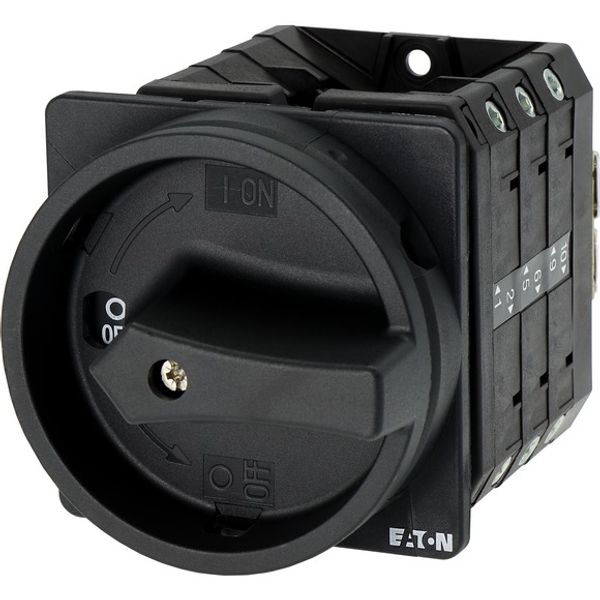Main switch, T5B, 63 A, flush mounting, 3 contact unit(s), 6 pole, STOP function, With black rotary handle and locking ring, Lockable in the 0 (Off) p image 5