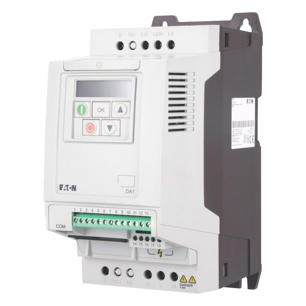 Variable frequency drive, 400 V AC, 3-phase, 2.2 A, 0.75 kW, IP20/NEMA 0, Radio interference suppression filter, 7-digital display assembly image 7
