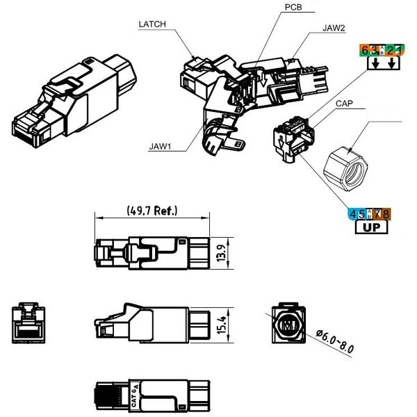 RJ45 plug C6a UTP, on-site installable,f.solid wire,straight image 17