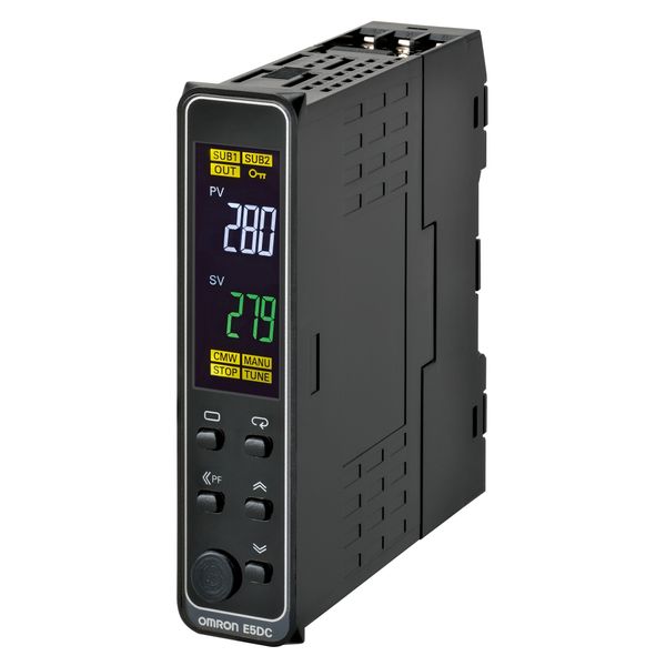 Temp. controller, PRO, DIN Rail 22,5mm, Uni. I/P,1 x Rel. OUT,2 AUX,RS image 4