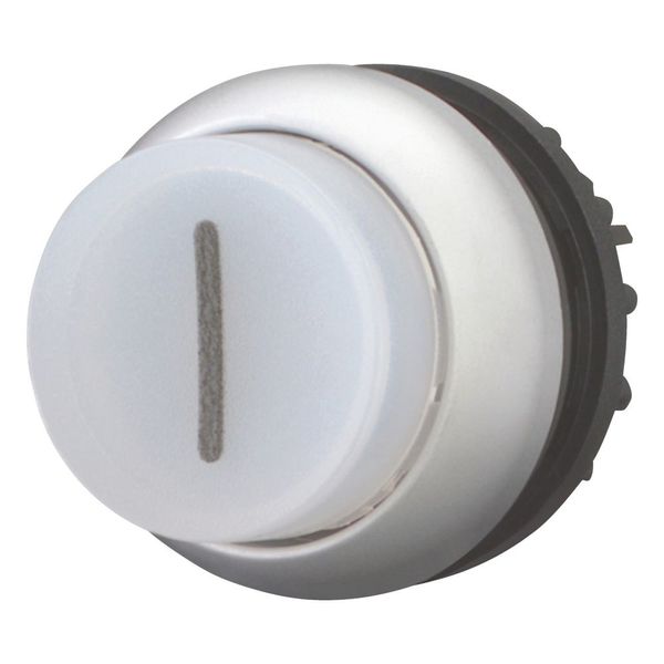 Illuminated pushbutton actuator, RMQ-Titan, Extended, momentary, White, inscribed 1, Bezel: titanium image 5