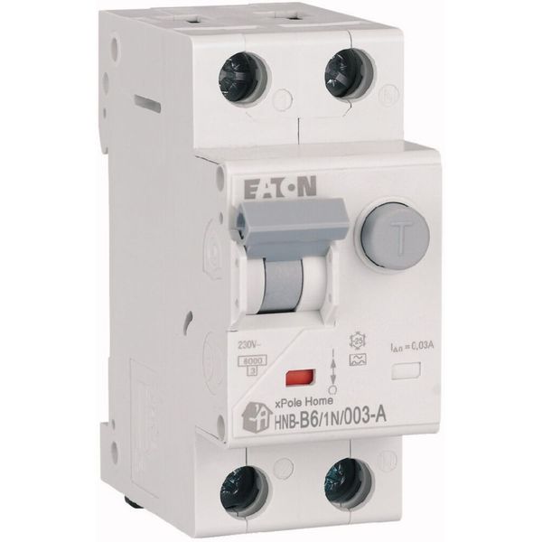 RCD/MCB combination, 6 A, 30 mA, MCB trip characteristic: B, 1p+N, RCD trip characteristic: A image 1