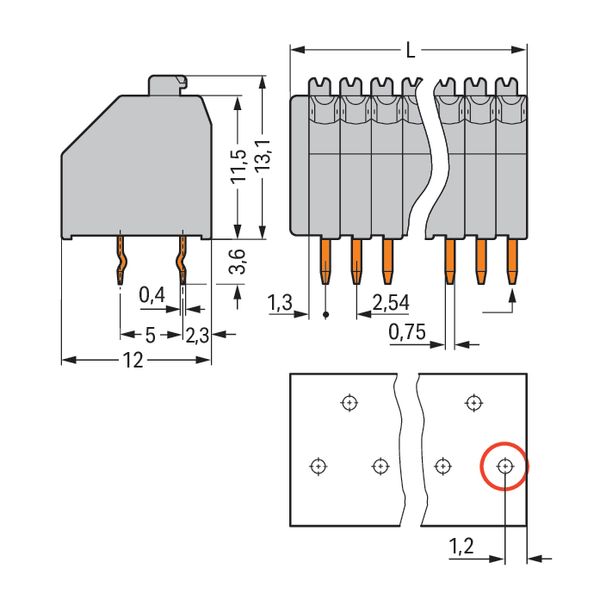 PCB terminal block push-button 0.5 mm² gray image 3