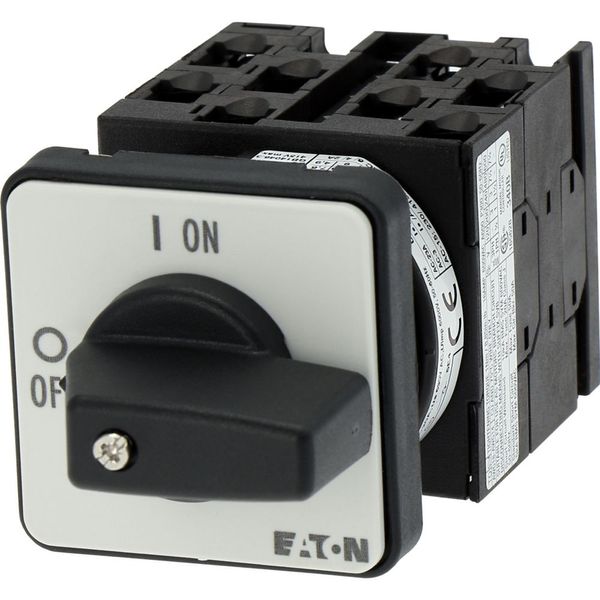On-Off switch, T0, 20 A, flush mounting, 4 contact unit(s), 8-pole, with black thumb grip and front plate image 20