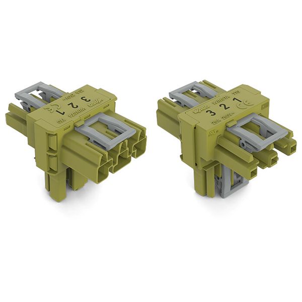 T-distribution connector 3-pole Cod. B light green image 2