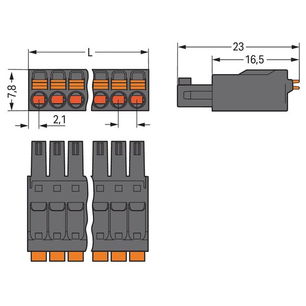 1-conductor female connector push-button 1.5 mm² black image 1