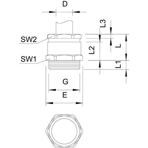 162 MS M16 Cable gland with cutting ring M16 image 2