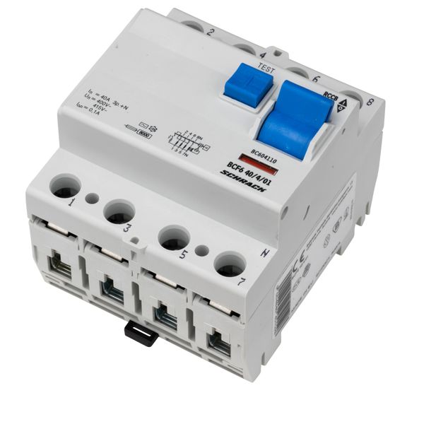 Residual current circuit breaker 40A, 4-p,100mA,type AC,6kA image 6