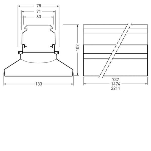 Continuous lines 765... E-Line Next Fix Cover disc White rectangular ETDD 57W 8000lm Wide (W) IK06 3 SDCM 9002218714 image 2