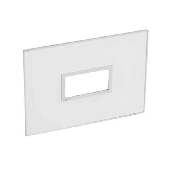 Plate Arteor - square - 1 vertical module - 2'' x 4'' - mirror white image 1