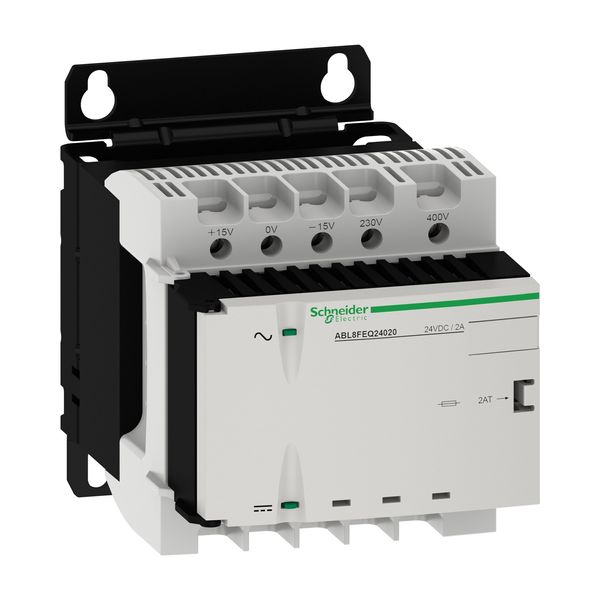 rectified and filtered power supply - 1 or 2-phase - 400 V AC - 24 V - 2 A image 3