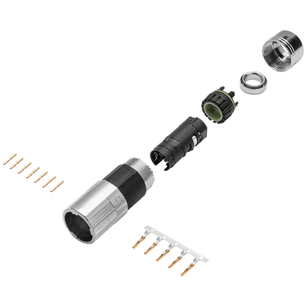 power and signal connector M17 for S210 a. 1FK2, 10-pole, Speed-Connect, screw cap,socket image 1