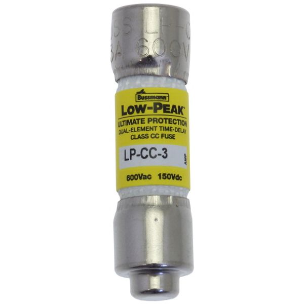 Fuse-link, LV, 3 A, AC 600 V, 10 x 38 mm, CC, UL, time-delay, rejection-type image 1