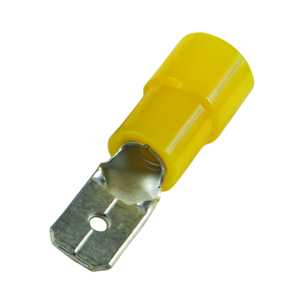 Flat plug (male) 4.0-6.0/0.8x6.3x0.8 yellow insulated PC image 1