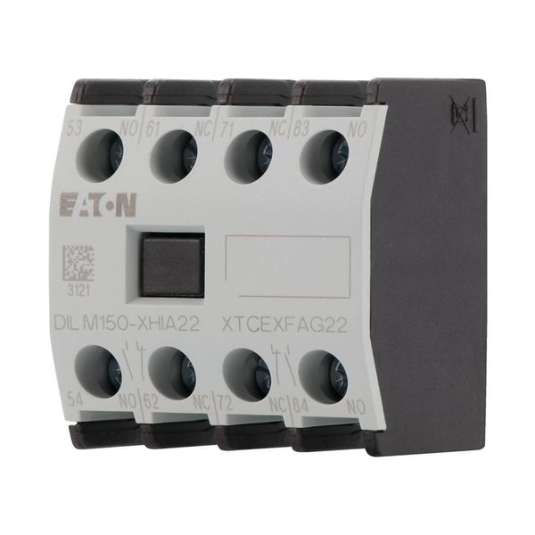 Auxiliary contact module, 4 pole, Ith= 16 A, 2 N/O, 2 NC, Front fixing, Screw terminals, DILM40 - DILM170, XHIA image 8