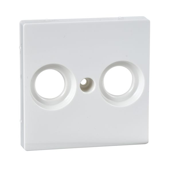 Central plate for antenna socket-outlets 2 holes, polar white, glossy, System M image 3