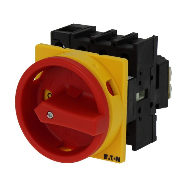 Main switch, P1, 40 A, flush mounting, 3 pole + N, Emergency switching off function, With red rotary handle and yellow locking ring, Lockable in the 0 image 5