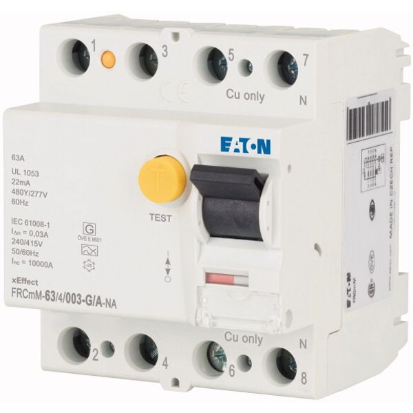 Residual current circuit breaker (RCCB), 63A, 4p, 30mA, type G/A image 3