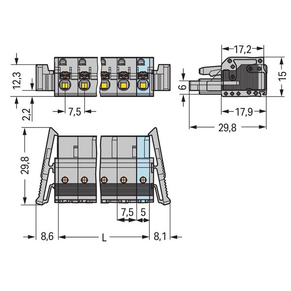 2231-210/037-000 1-conductor female connector; push-button; Push-in CAGE CLAMP® image 2