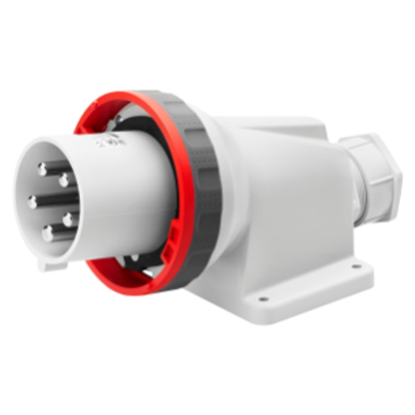 90° ANGLED SURFACE MOUNTING INLET - IP67 - 3P+E 63A 380-415V 50/60HZ - RED - 6H - MANTLE TERMINAL image 1