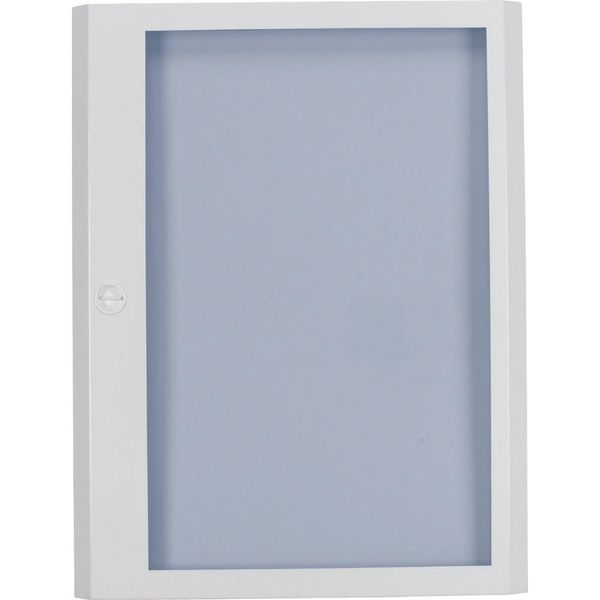 Surface mounted steel sheet door white, transparent, for 24MU per row, 4 rows image 3