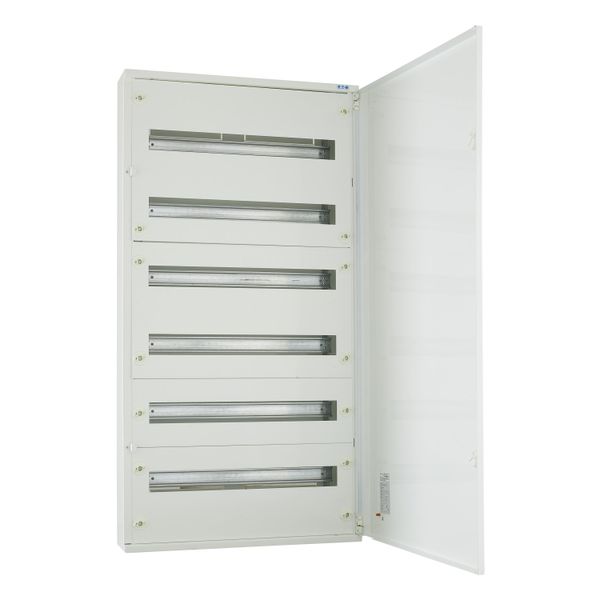 Complete surface-mounted flat distribution board, white, 24 SU per row, 6 rows, type C image 7