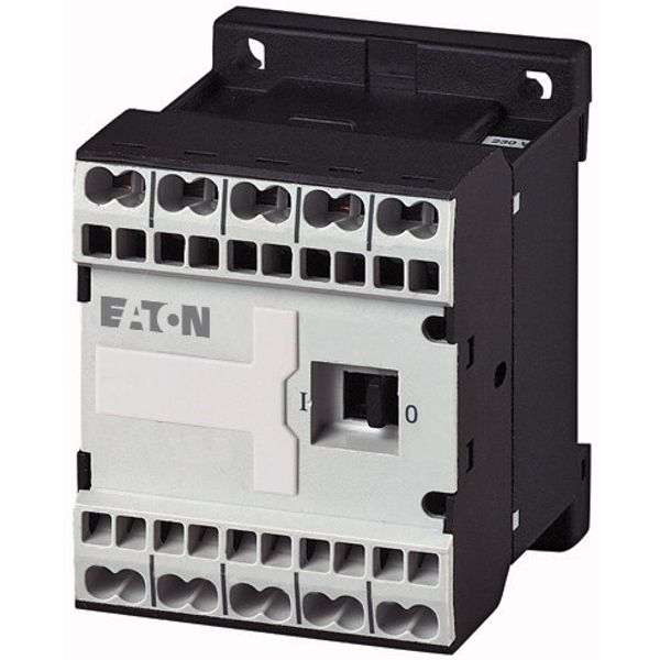 Contactor relay, 110 V 50 Hz, 120 V 60 Hz, N/O = Normally open: 2 N/O, N/C = Normally closed: 2 NC, Spring-loaded terminals, AC operation image 2